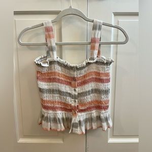 Super cute striped button up top! Originally size large altered to size small!